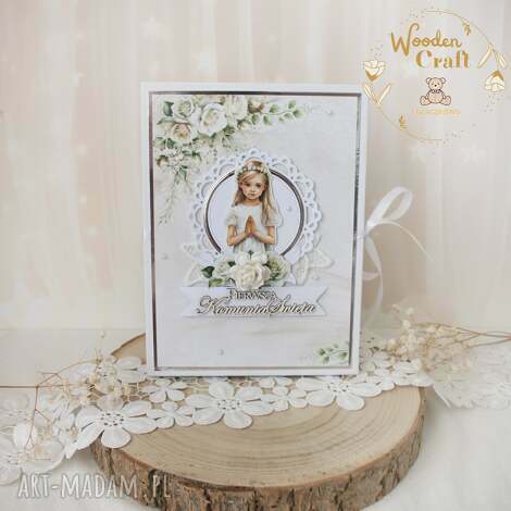 album komunijny, pamiątka pierwszej komunii greenroses gotowy, album ręcznie
