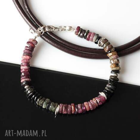 Bransoletka turmalin - srebro 925, regulowana (handmade)