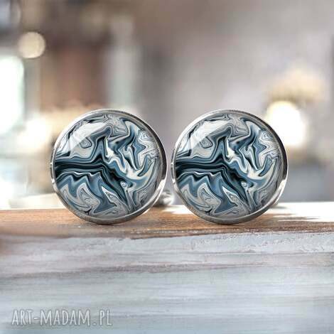 nowoczesne spinki do koszuli ze szkłem graficznym spinki do mankietów, prezent