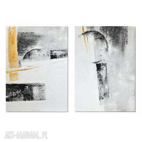 The Arrow 2 - abstrakcyjny duży obraz akrylowy na płótnie 140 x 100 cm (diptych)