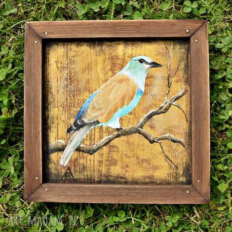 Kraska - ręcznie malowany obraz na drewnie 20x20 cm