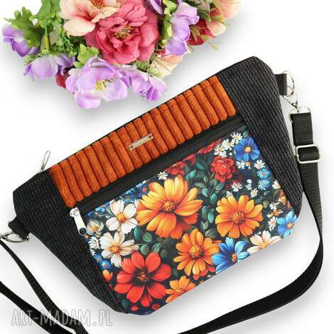 listonoszka nerka sztruksowa, wodoodporna saszetka wyjazd, prezent