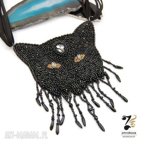 naszyjnik w kształcie głowy kota kociary miłośniczki kotów