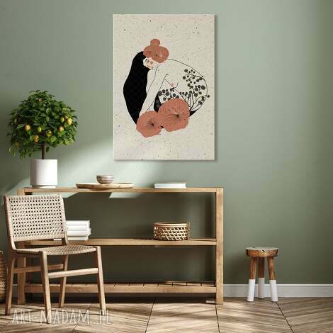 Nowoczesny obraz drukowany na płótnie Kobieca Harmonia 50x70 cm - boho i japandi