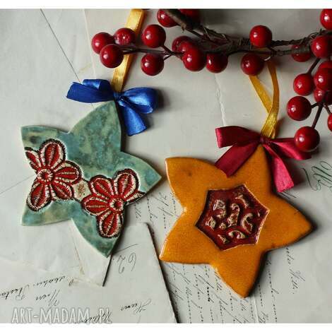 Zestaw Mikołajkowy VI - choinka i bombki z ceramiki handmade - art-Madam.pl