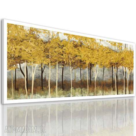 Pejzaż 147x60 cm na płótnie - nowoczesny obraz z drzewami