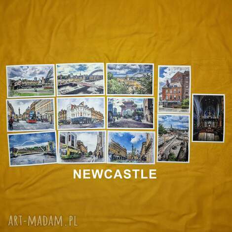 Newcastle upon Tyne w akwareli - zestaw 12 grafik 15x23 cm (suvenir)