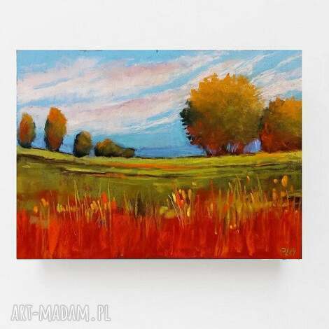 Łąka - obraz z suchych pasteli 18 x 24 cm