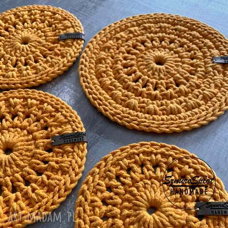 Podkładki pod kubki ze sznurka - szydełkowe handmade
