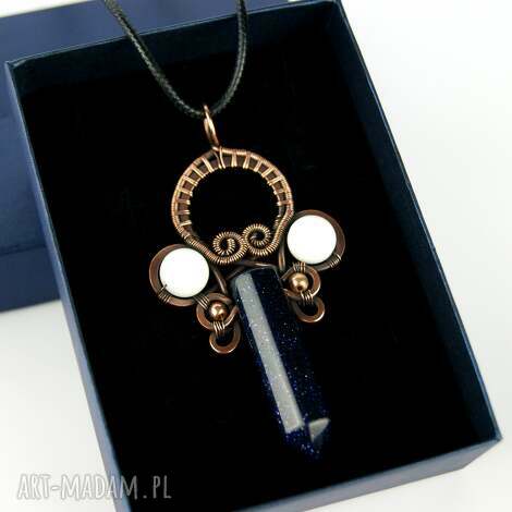Wisiorek Noc Kairu - miedziany wire wrapping ręcznie robiony