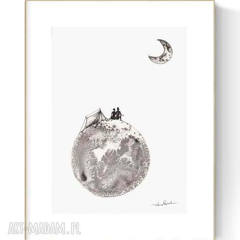 Grafika 21x30 malowana ręcznie - tusz na papierze akwarelowym
