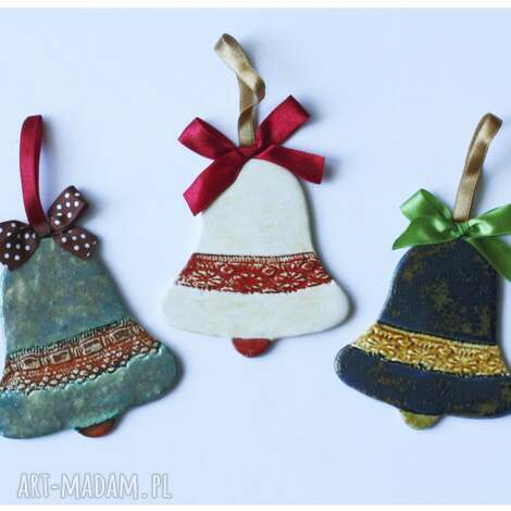 Dzwoneczki ceramiczne mix kolorów - zawieszki handmade