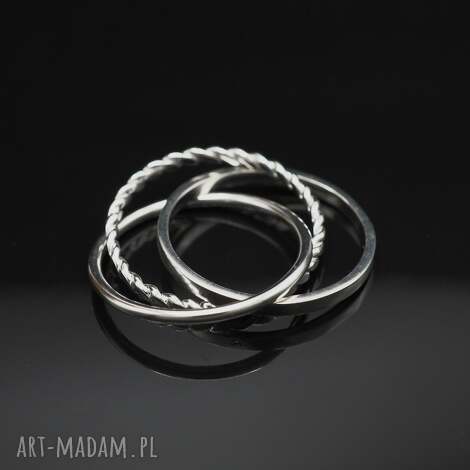 Potrójny pierścionek 3w1 - srebro 925 Jachyra Jewellery