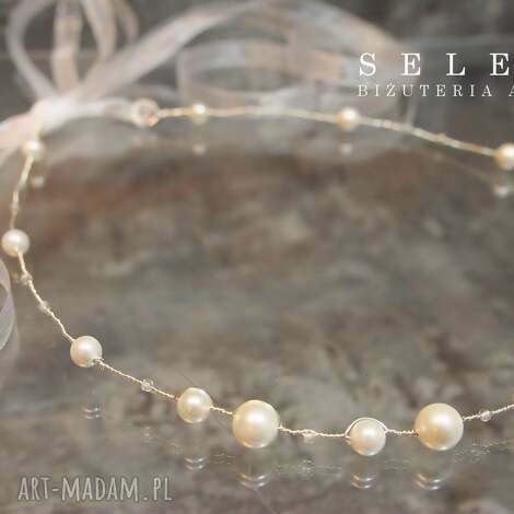 ozdoby do włosów ślubna opaska, perły, ozdoba preciosa