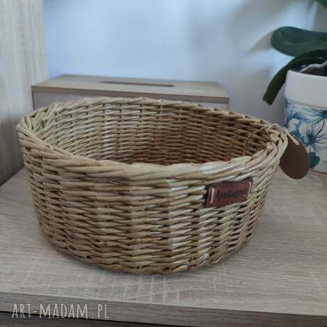 Misa wiklinowa z wikliny papierowej - organizer na owoce i kosmetyki 22,5 cm (handmade)