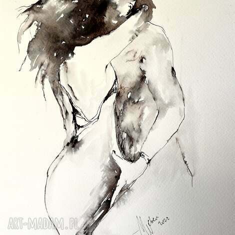 dance - 60x80cm grafika kobieca, obrazy nad lóżko, par, obraz do sypialni