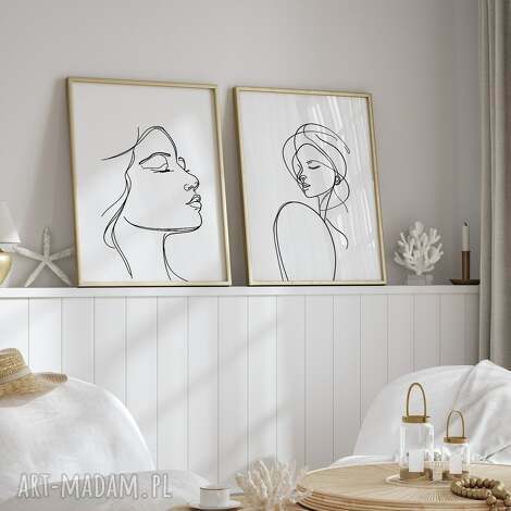 Zestaw 2 plakatów Line art 30x40 cm - eleganckie minimalistyczne dekoracje na ścianę