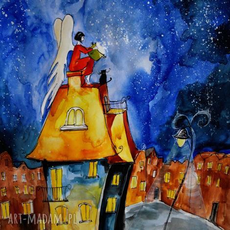 adriana laube art akwarela z dodatkiem piórka anioł gotuje artystki plastyka