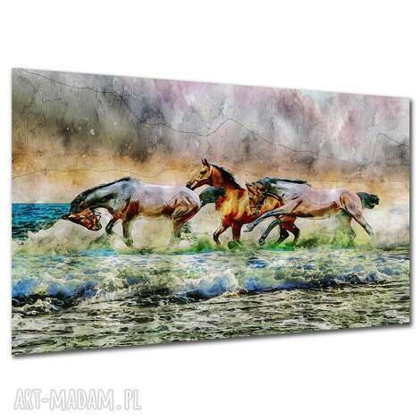 Obraz na płótnie galopujące konie 120x80 cm