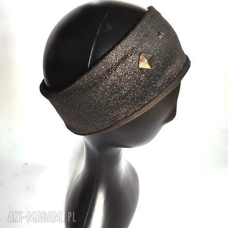 opaska brązowo złota cwieki uniwersalna box g1, folk, rower etno, boho