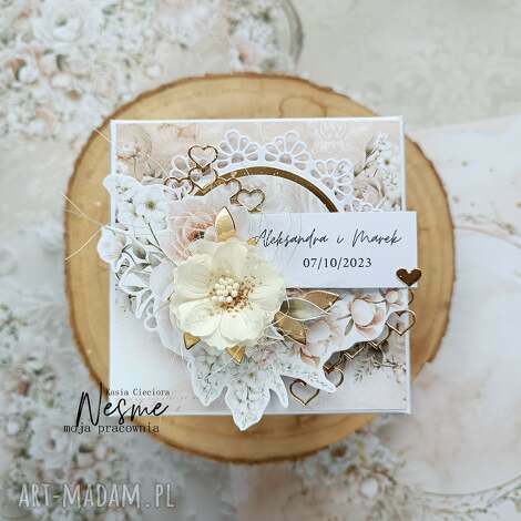 boho exploding box ślubny, pamiątka ślubu, kartka styl boho, exploding box