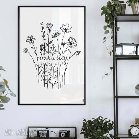 Plakat czarno-biały Line Art 40x50 cm - minimalistyczna grafika