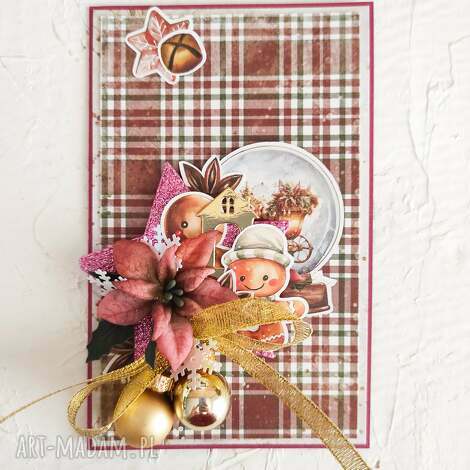 scrapbooking kartki świąteczna kartka czerwona ozdoba okolicznościowa