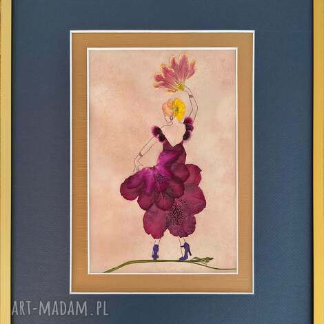 Flamenco - obraz z suszonych kwiatów 30x40 cm