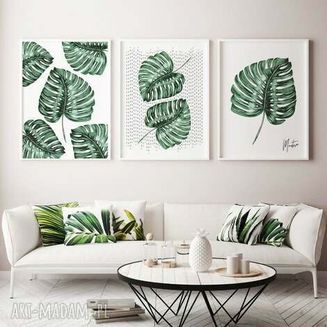 zestaw 3 plakatów #3 B1 - 70x100 cm, monstera mieszkanie, wnętrze