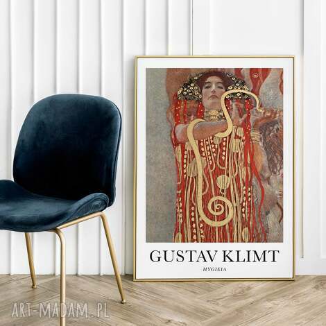 Plakat Gustav Klimt Hygieia 61x91 cm - złote wykończenie