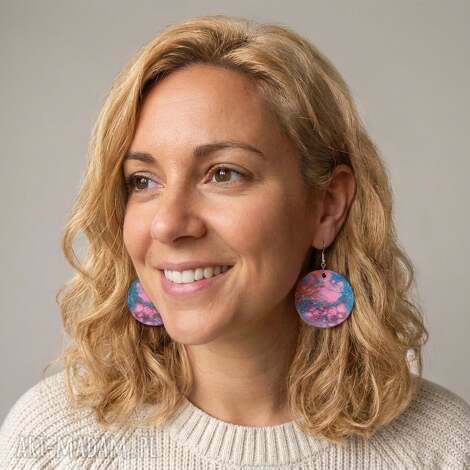 kolczyki - minaturowe obrazy biżuteria prezent dla niej, malarstwo