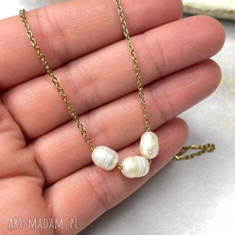ponadczasowy łańcuszek z perłami c1323 łańcuszkowy naszyjnik, perły