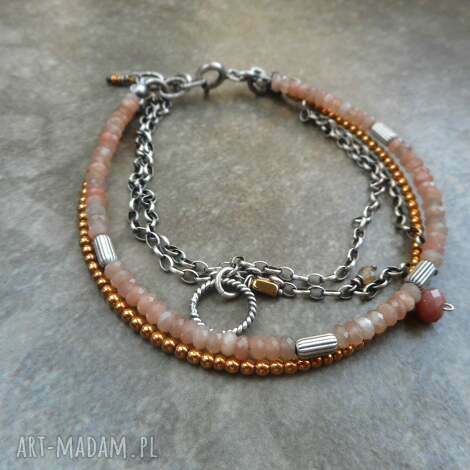 słoneczna bransoletka, srebro, srebrna bransoletka, kamienie słoneczne