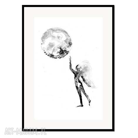 Liquid Touch - plakat autorski 50/70 cm, grafika ścienna monochromatyczna