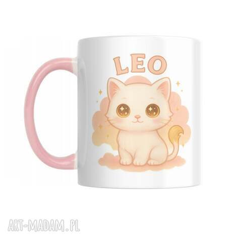 Kubek zodiakalny Lew - Kotek Leo 330 ml, król sceny i boss poranka