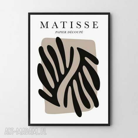 Plakat obraz Black Matisse #3 A3 29,7x42 cm - czarno-beżowa nowoczesna grafika