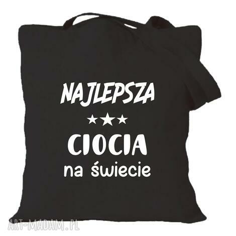 Torba z nadrukiem dla cioci - prezent na urodziny i święta, bawełniana shopperka na zakupy