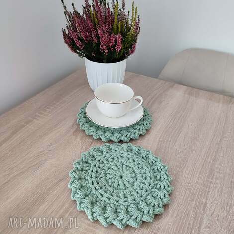 Ręcznie robiona podkładka szydełkowa 20 cm ze sznurka boho