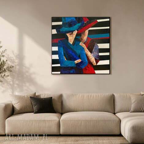 Kobitki - abstrakcyjny obraz kobiet na płótnie 75x75 cm