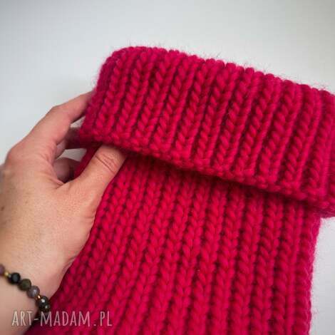 szaliki komin, ocieplacz wełniany, 100 wełny peruwiańskiej - kolor magenta
