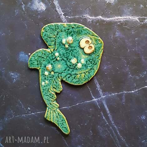 Ceramiczna płaszczka manta - kolekcja morska, dekoracja ścienna handmade art-Madam.pl