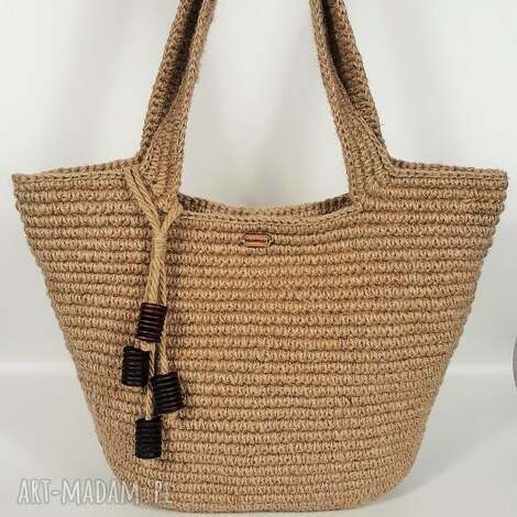 torba szydełkowa miejski kosz, shopper bag na wakacje