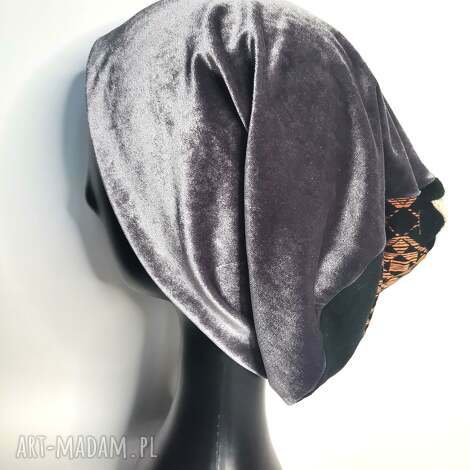 czapka szara z połyskiem, na podszewce, rozmiar uniwersalny box r1, smerfetka, rower