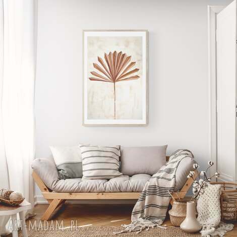 Boho plakat-obraz 70x100 cm z liśćmi - wydruk na papierze Dtec Satin 200 g