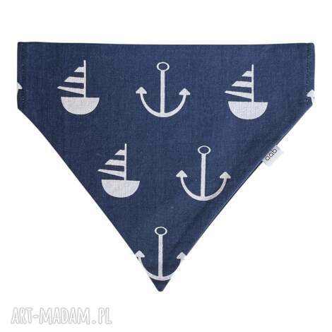 Dwustronna bandana dla psa marynarska z bawełny - rozmiar M