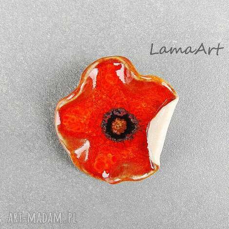 LamaArt: broszka ceramiczna mak