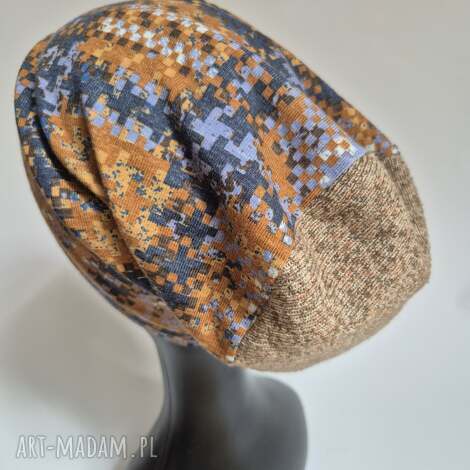 czapka delikatna smerfetka na podszewce w małym rozmiarze obwód głowy 54 - 55cm