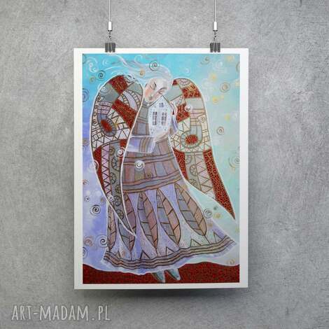 Anioł Opiekun Domu - plakat 4mara | Prezent do domu (30x40, 40x50, 50x70)