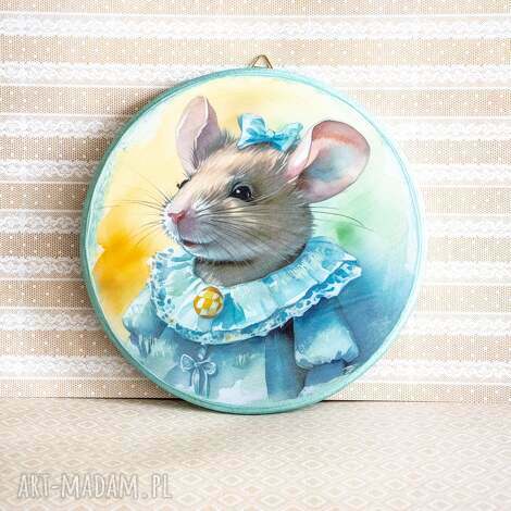 Stworki we wzorki - obrazek okrągły - myszka nr 3, dziewczynka, urodziny, pokój dziewczynki