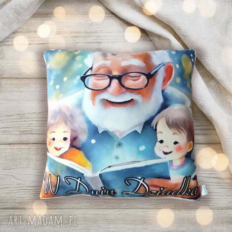 poduszka na dzień dziadka - dziadek z wnęczętami